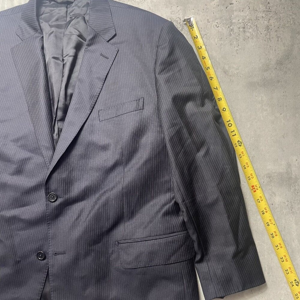 Ermenegildo Zegna Italy Blue Pinstripe Blazer Suit Jacket‎ Coat 100% Wool Sz 46 - Picture 7 of 7